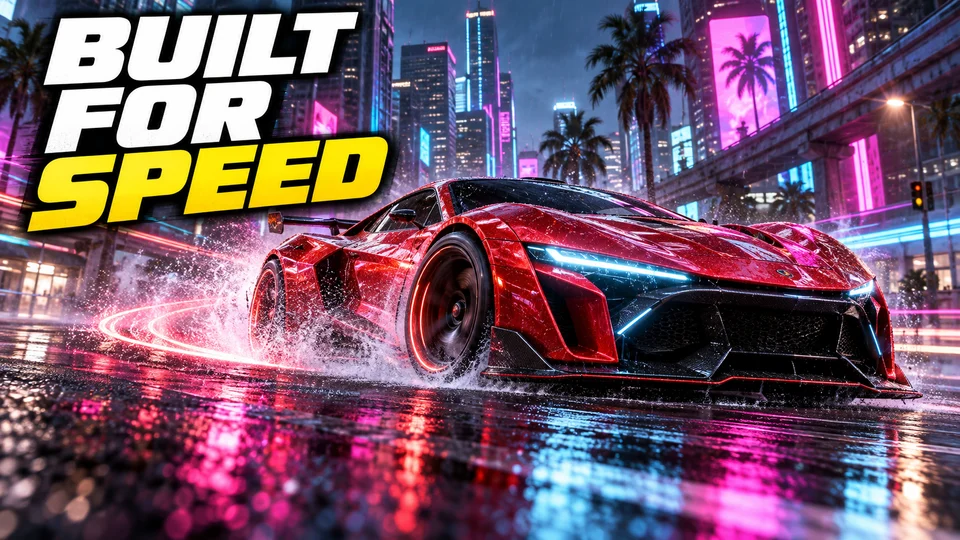 Neon Drift — Built for speed concept artwork